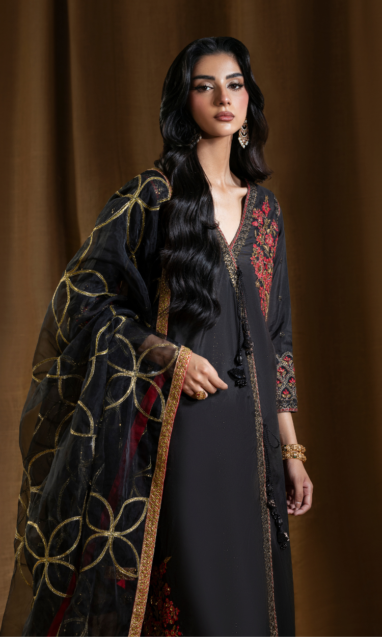 Shehr Zaad — 3 Piece Luxury Embroidered Sheesha Silk