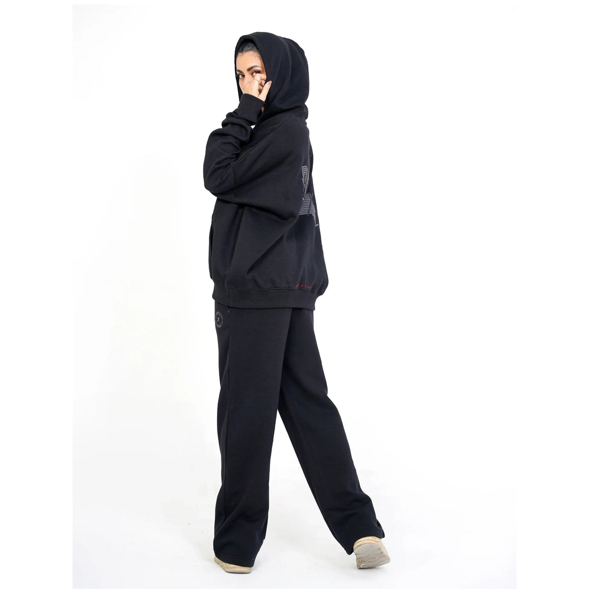 Black NYC Riot Oversized Graphic Hoodie Set