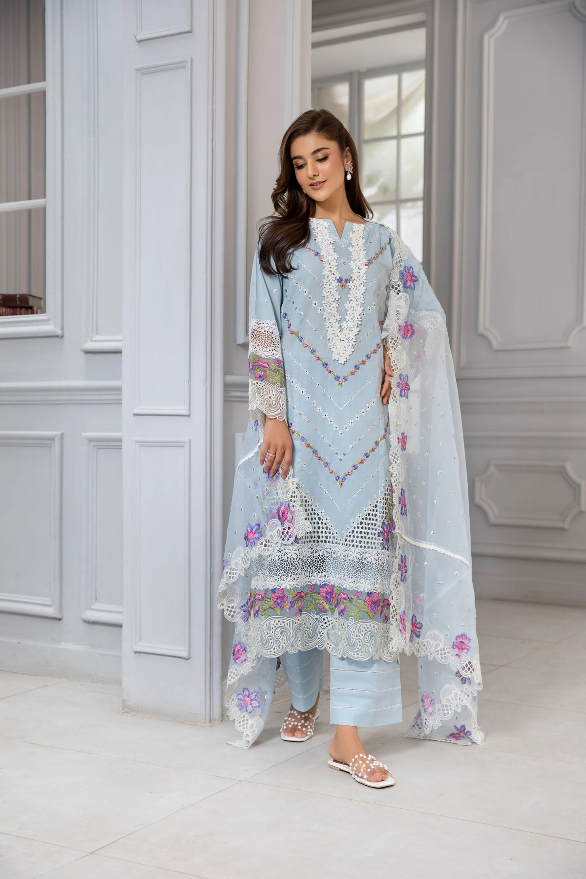 Shafaq -  3PC Pret Embroidered Lawn