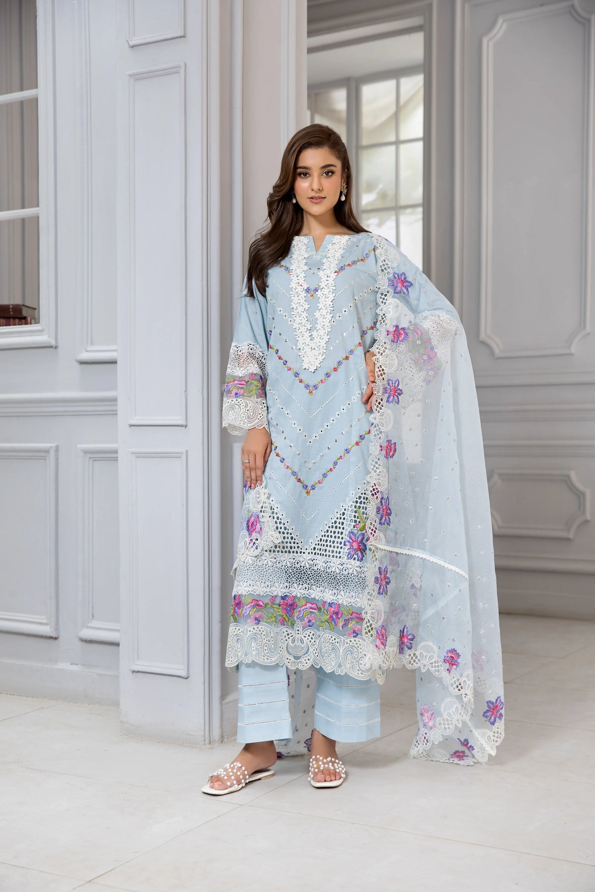 Shafaq -  3PC Pret Embroidered Lawn