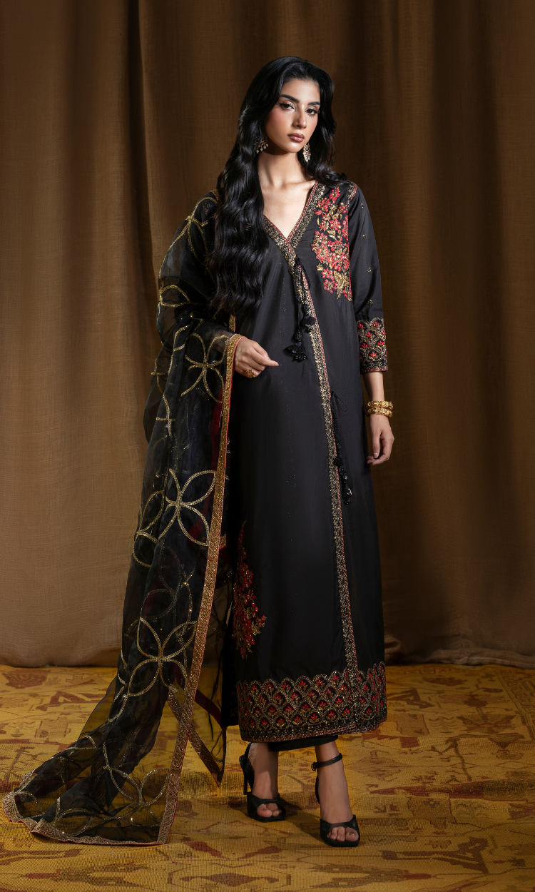 Shehr Zaad — 3 Piece Luxury Embroidered Sheesha Silk