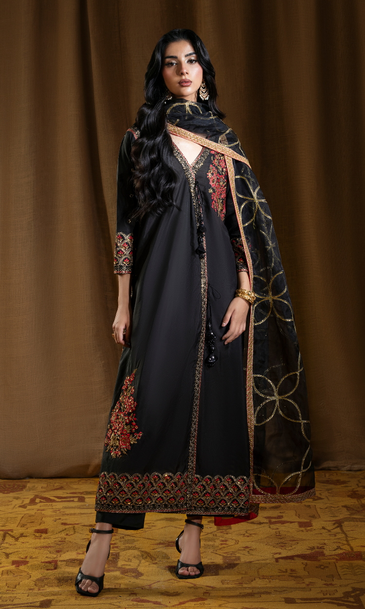 Shehr Zaad — 3 Piece Luxury Embroidered Sheesha Silk