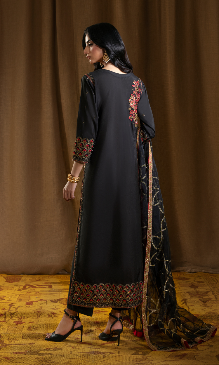 Shehr Zaad — 3 Piece Luxury Embroidered Sheesha Silk