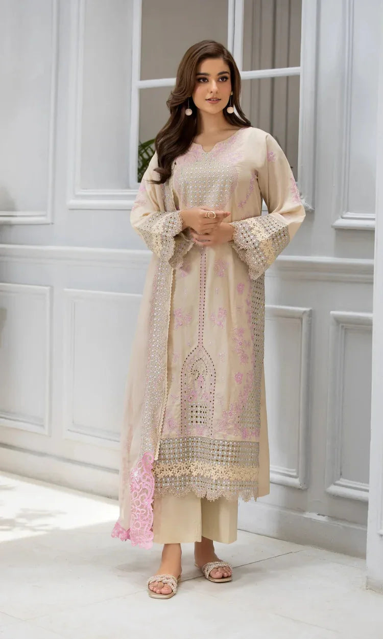 Gul E Maah -  3PC Pret Embroidered Lawn