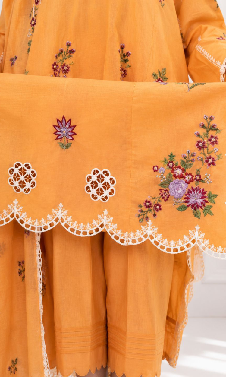 Citrus Fiesta - 3PC Pret Embroidered  Lawn