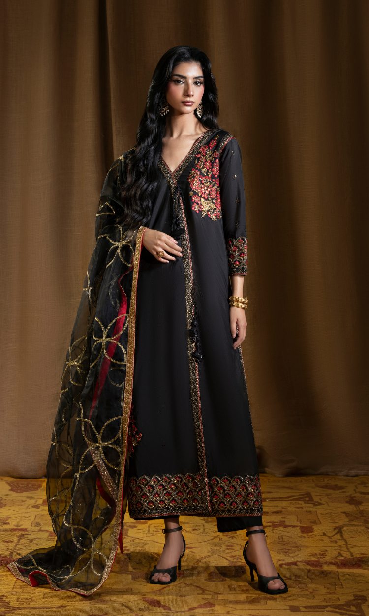Shehr Zaad — 3 Piece Luxury Embroidered Sheesha Silk