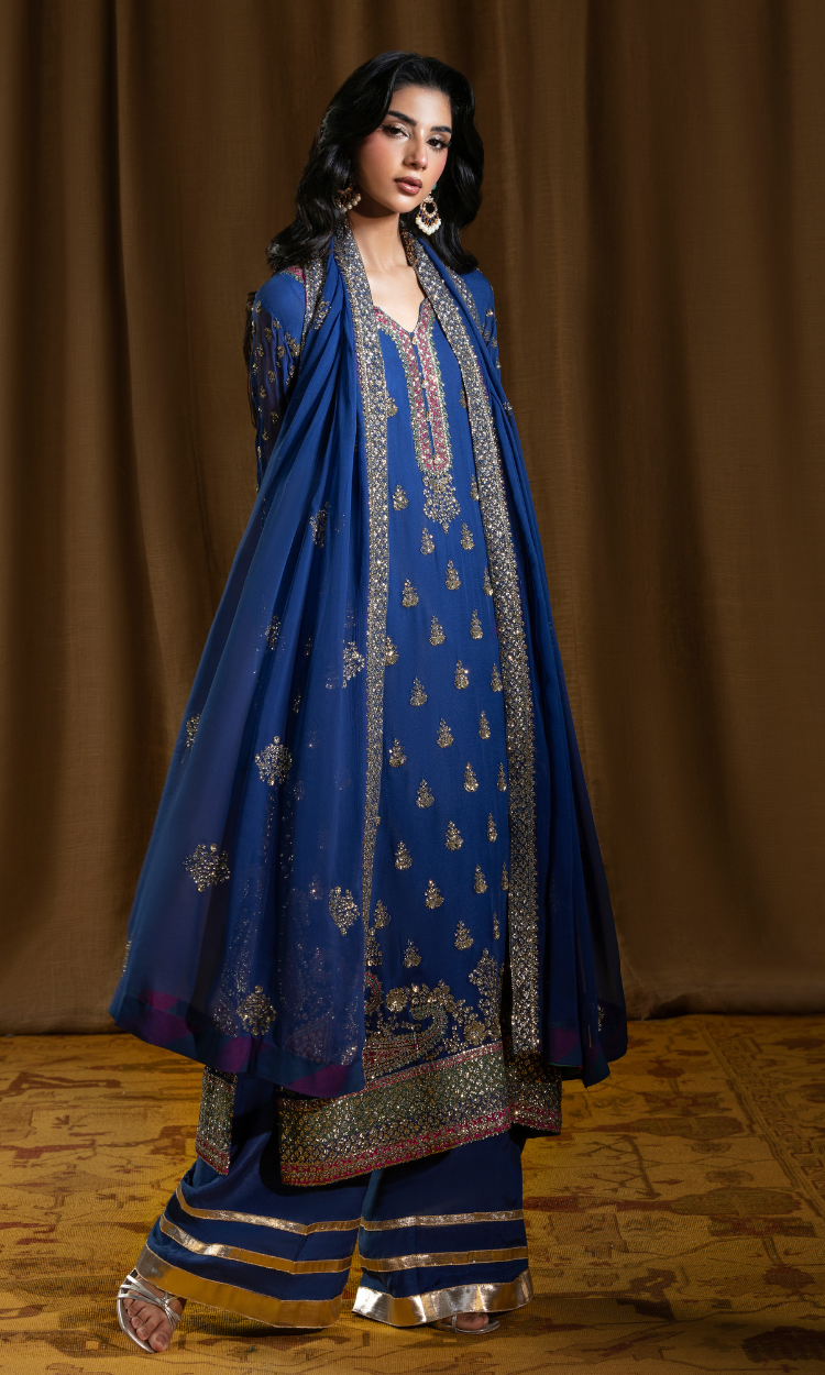 Anar Kali —  3 Piece Luxury Embroidered Pure Bamber Chiffon