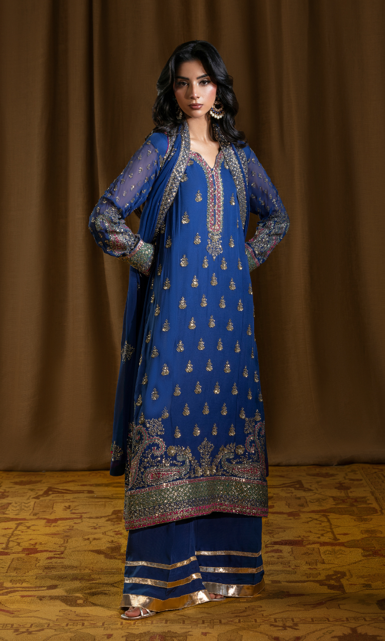 Anar Kali —  3 Piece Luxury Embroidered Pure Bamber Chiffon