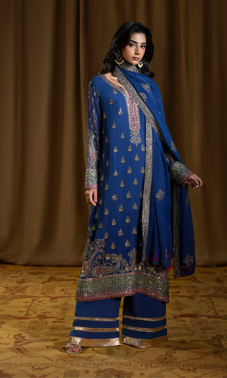 Anar Kali —  3 Piece Luxury Embroidered Pure Bamber Chiffon