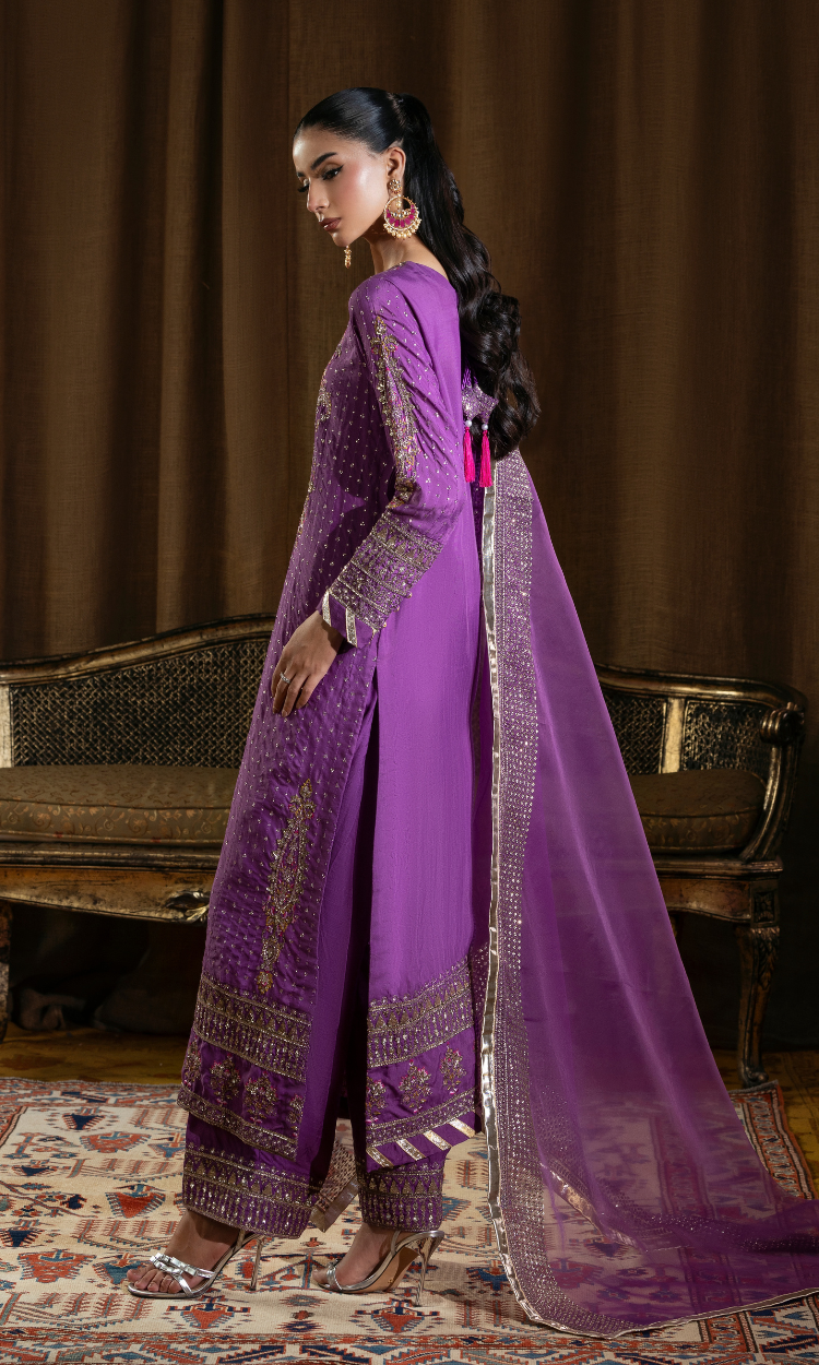 Noor Jahan — 3 Piece Luxury Embroidered Pure Dull Silk