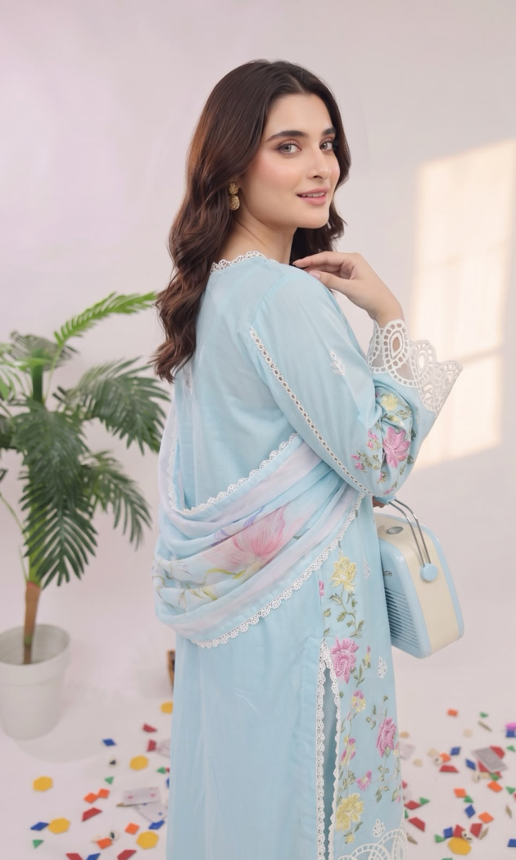 Blue Bells 3 Piece Pret Embroidered Lawn