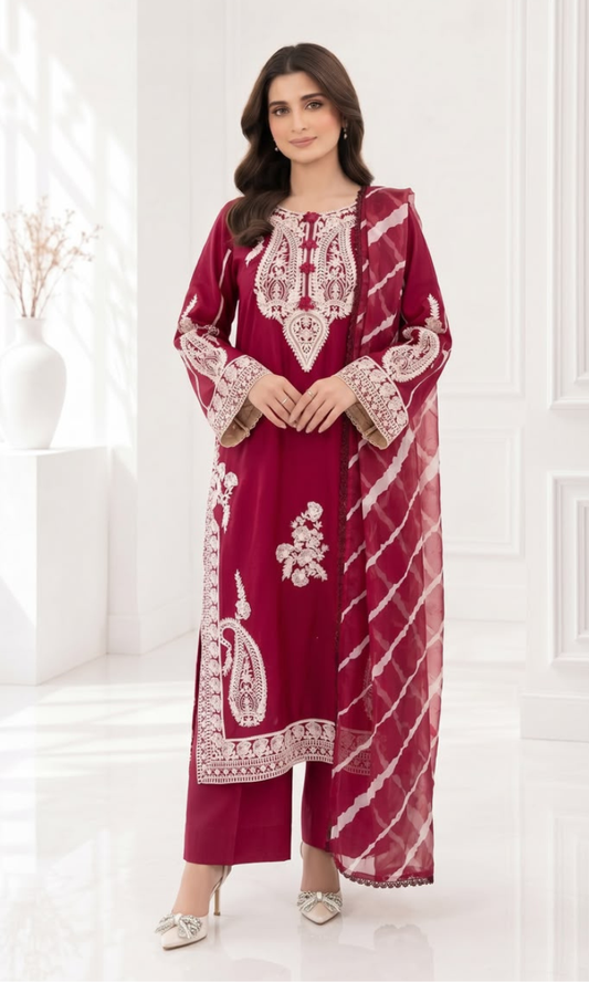 Gull Mohr 3 Piece Pret Embroidered Lawn