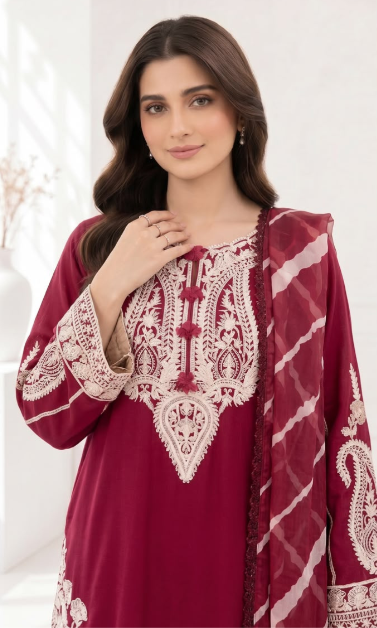 Gull Mohr 3 Piece Pret Embroidered Lawn