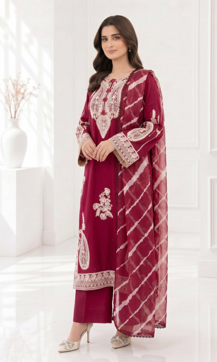 Gull Mohr 3 Piece Pret Embroidered Lawn