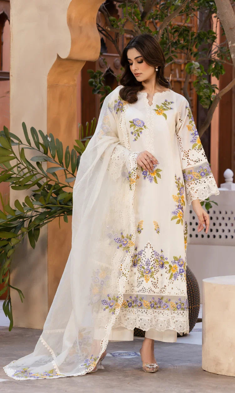 Ivory Bloom 3PC Pret Embroidered Lawn