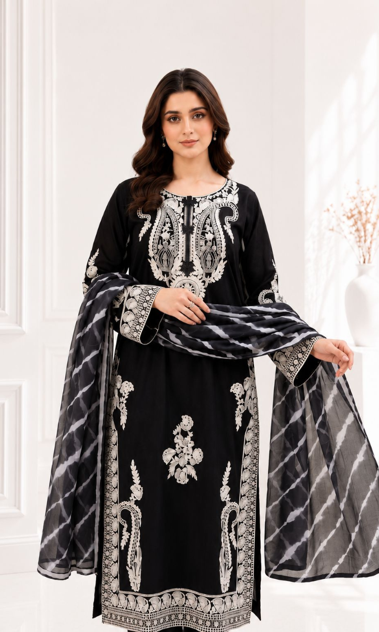 Laila 3 Pc Pret Embroidered Lawn