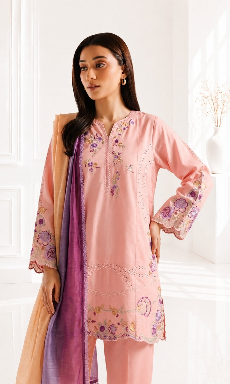 Marshmallow 3 Pc Pret Embroidered Lawn