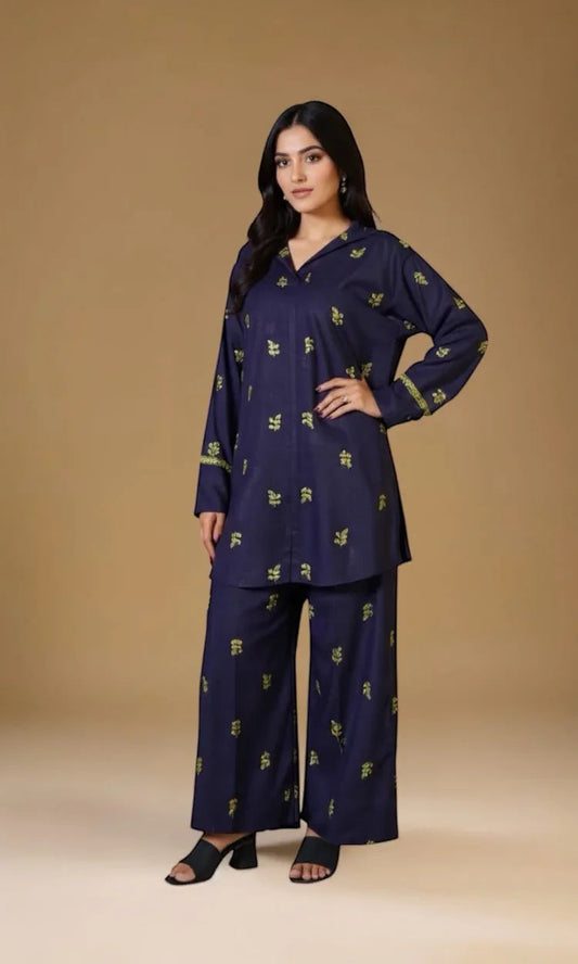 Midnight Blue Irish Cotton Linen Two Piece Suit