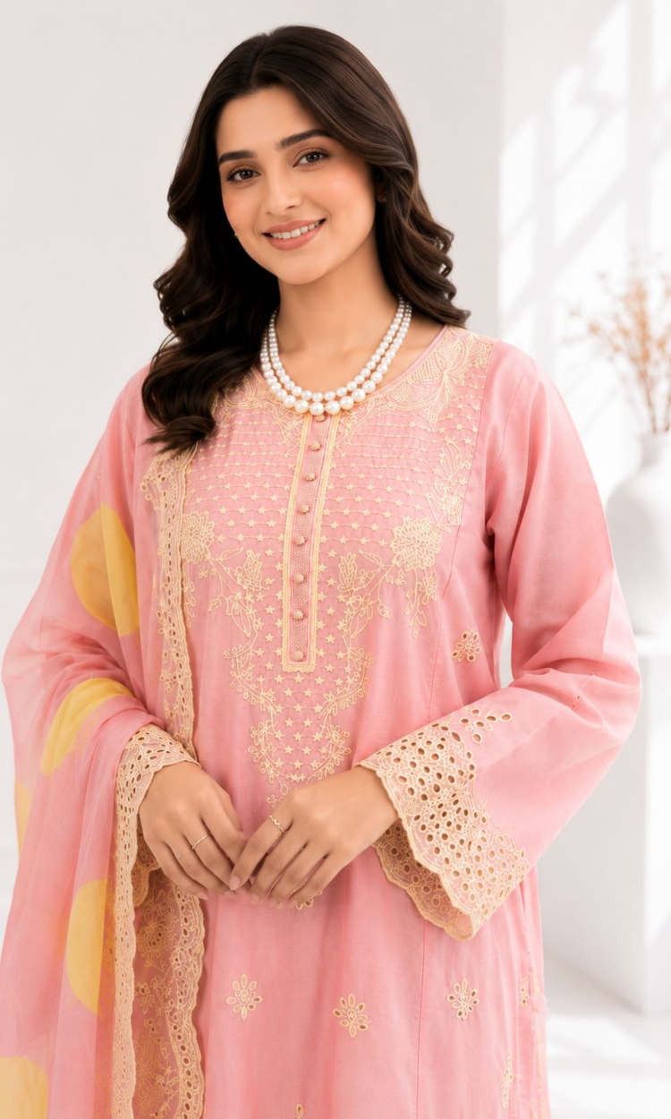 Pareesa 3 Piece Pret Embroidered Lawn