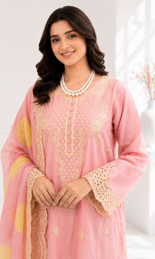 Pareesa 3 Piece Pret Embroidered Lawn