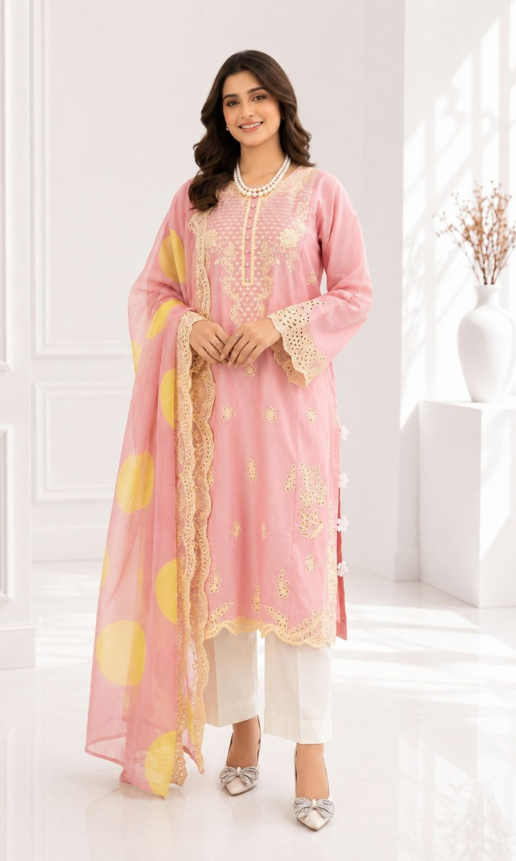 Pareesa 3 Piece Pret Embroidered Lawn