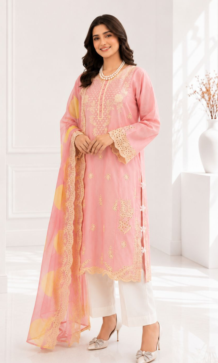 Pareesa 3 Piece Pret Embroidered Lawn
