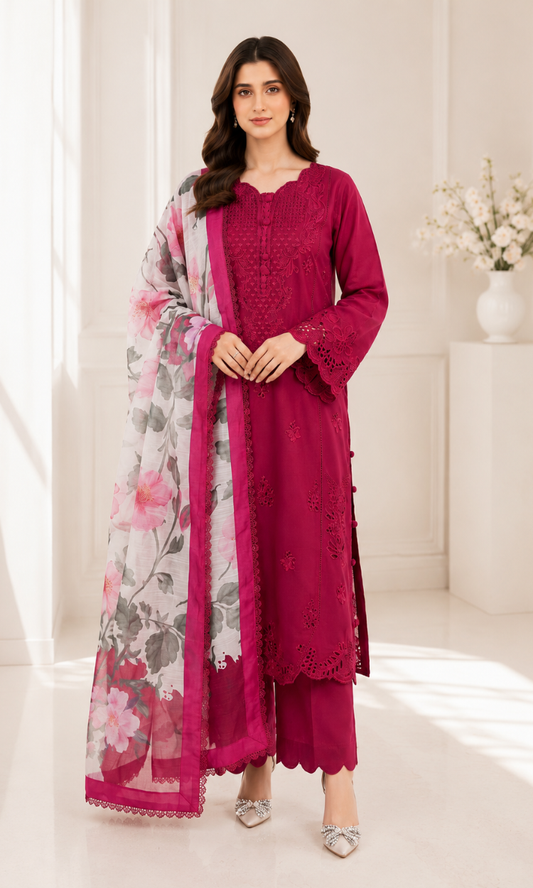 Sheeren 3 Piece Pret Embroidered Lawn