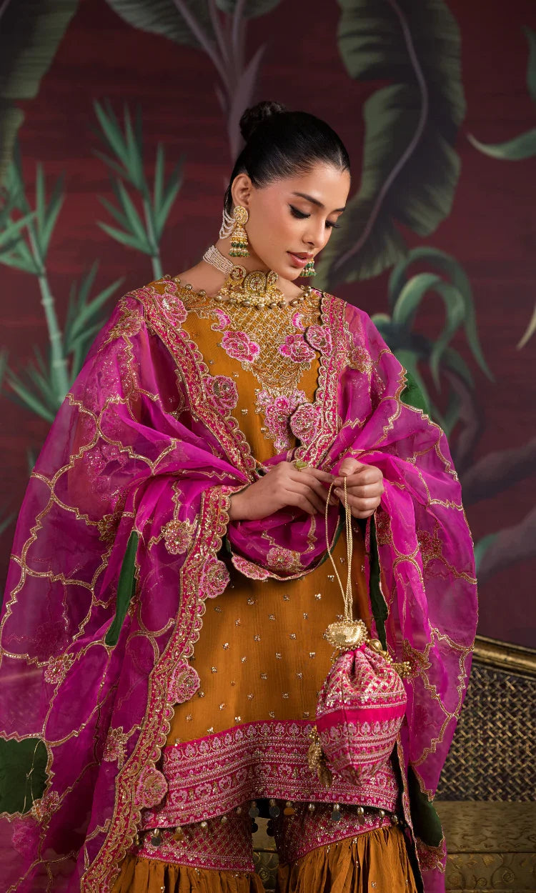 Zeenat Gul Embroidered Khadi Net Sharara Set