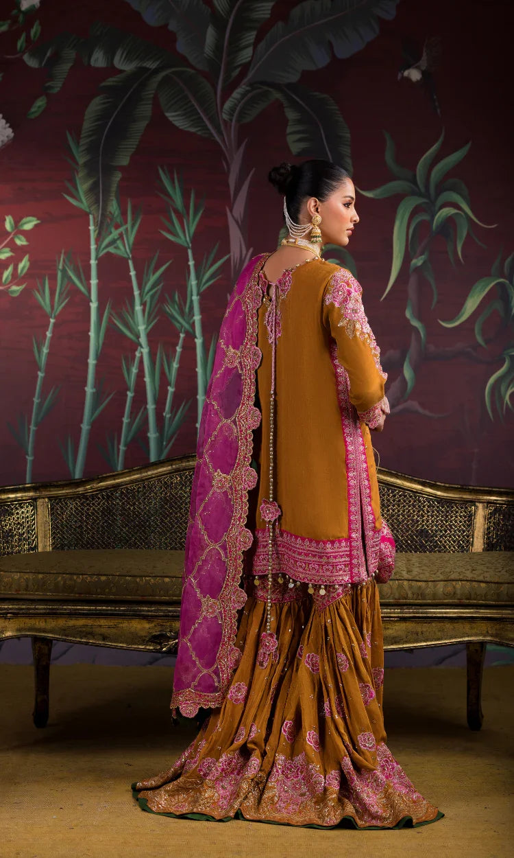 Zeenat Gul Embroidered Khadi Net Sharara Set