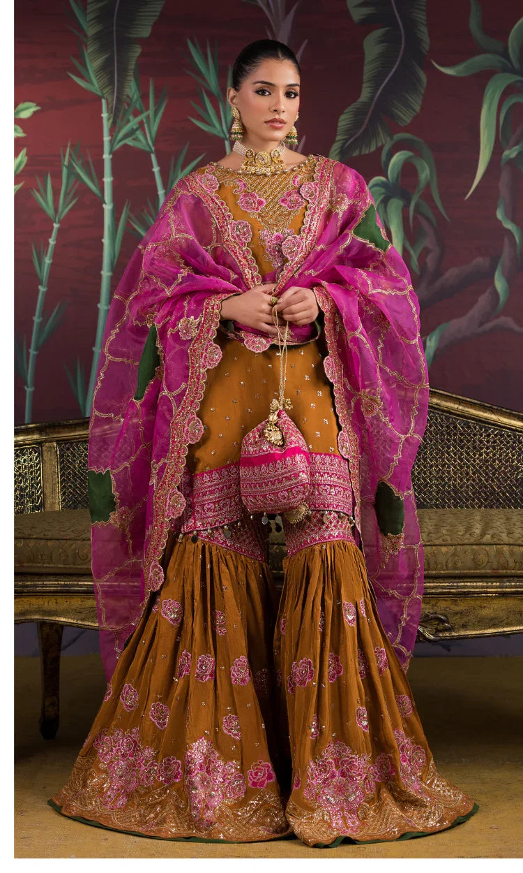 Zeenat Gul Embroidered Khadi Net Sharara Set
